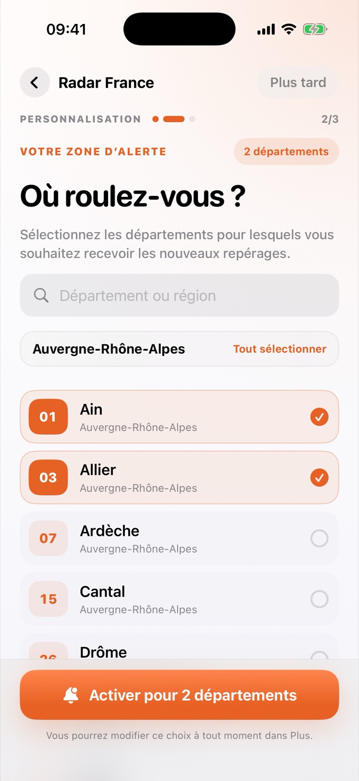 Écran Autre de Radar France
